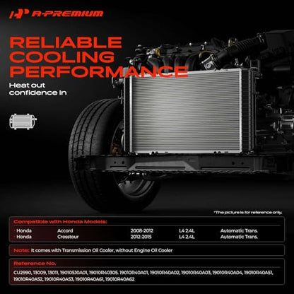 A-Premium Engine Coolant Radiator Assembly with Transmission Oil Cooler