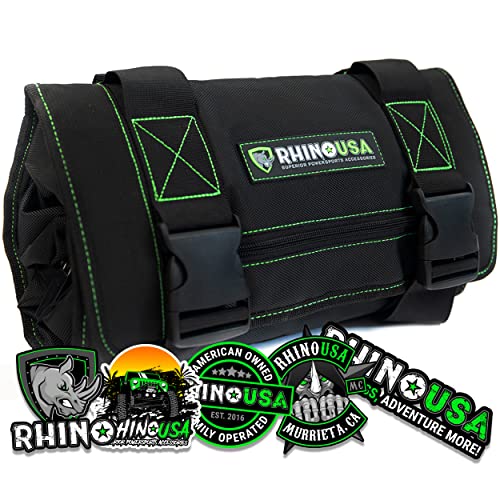 Rhino USA Tool Bag Roll - Heavy Duty Canvas Organizer for Tools - color: Green Black
