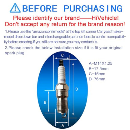 V7442 Performance Spark Plugs - Automotive Replacement Spark Plugs,OE Replace SP413 AGSF32N,8 Pack