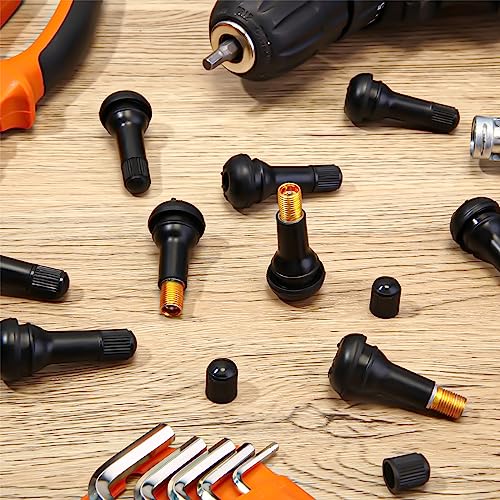 BBTO TR413 Tubeless Valve Stems - Rubber Snap-in Valve Stems, Black, Standard Length, Replacement for Car Tubeless Rims(500 Pcs)