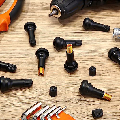 BBTO TR413 Tubeless Valve Stems - Rubber Snap-in Valve Stems, Black, Standard Length, Replacement for Car Tubeless Rims(500 Pcs)