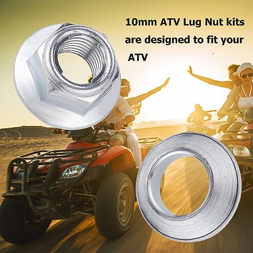 M10x1.25 ATV Locking Lug Nuts Set for Yamaha Blaster Banshee Raptor Warrior YFZ450 YFZ660 Kawasaki 400 Suzuki 400 - style: 8x M10 Flange Lug Nuts and 8X special tapered adaptors