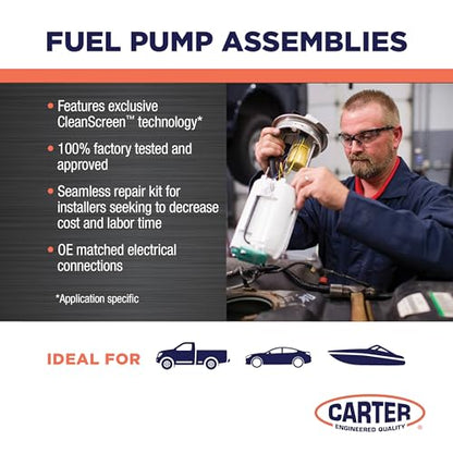 Carter Electric Fuel Pump Module Assembly 12V Automotive Replacement Compatible with Chevrolet, GMC Models (P74773M)