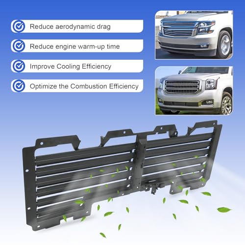 Active Grille Shutter Compatible with 2015-2020 Chevrolet Suburban Tahoe - size: w Motor