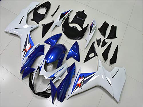 YTL White Blue Full Fairing Fit for Suzuki 2011-2026 GSXR 600/750 - color: 012 White Blue