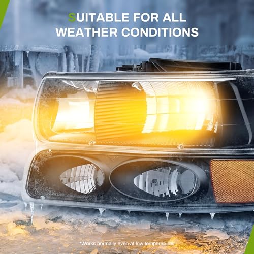 AUTOSAVER88 Headlight Assembly Compatible with 99-02 Chevy Silverado Black - color: Black