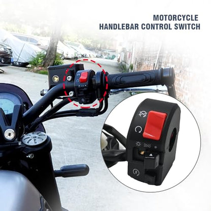 Anxingo Universal 7/8" 22mm Handlebar Control Switches for Motorcycle Turn Signal Low/High Beam Warning Light Flameout Switch