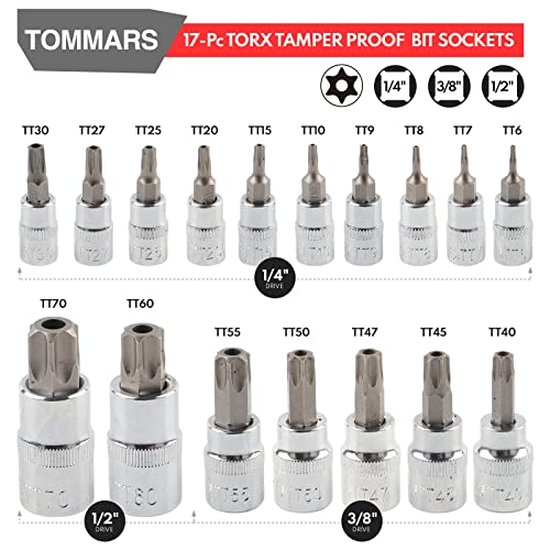 TOMMARS 60-Pc Master Torx Bit Socket & External Socket Set - style: Torx Bit Socket and External Torx Socket Set