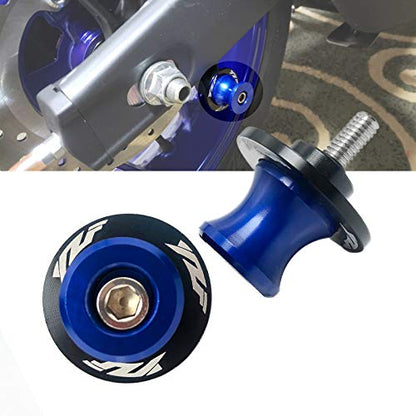 6MM M6 X 1.5 Motorcycle Swing arm Sliders Spools CNC Swing Arm Stand Screws 2PCS for Yamaha YZF R1 R3 R6 R25 R125 R6S 600R 750R (Blue) - color: Blue