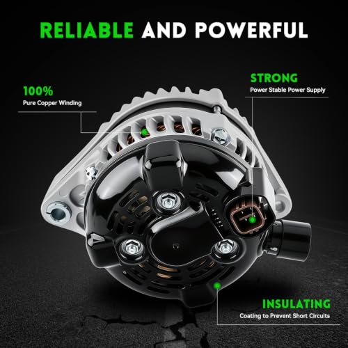 11150N Alternator 130Amp Fit for 2005-2007 Honda Odyssey, 2005-2008 Pilot, 2006 Ridgeline, 2003-2009 Acura MDX 3.5L 3.7L, 2004-2008 TL, 2005-2008 RL, Replace# 31100-RDJ-A01 AND0339, 11099 - size: 11150N
