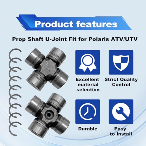 Pleoos Front Prop Shaft U-Joint Front Driveshaft Compatible with Polaris RZR Ranger Sportsman General 1000 800 900 700 570 500 OEM# 2202015 3235616 2203703 3260104 3235500