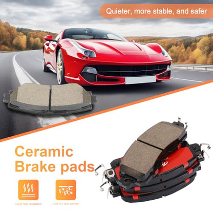 D1650 Front Ceramic Brake Pads Kit Fit For Nissan Altima 2013-2023, For Nissan LEAF 2014-2017 - style: HZ1650H