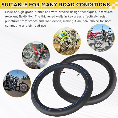 2.75/3.00-19 Inner Tube 70/100-19 Dirt Bike Inner Tube Heavy Duty - color: 2 Pack, size: 2.75/3.00-19*2