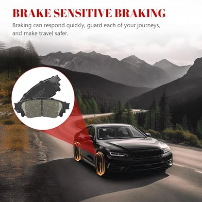 Ceramic Disc Brake Pads Set Front and Rear Replacement for Toyota Corolla Cross 2022-2023/ Rav4 2019-2023/ Venza 2021-2023/ Avalon C-Hr 2019 2020 2021 2022/ Camry 2018-2024