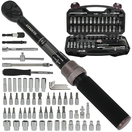 63Pcs 1/4-Inch Drive Click Torque Wrench Set(1-25 N.M/20-240IN.LB) - size: 63Pcs 1/4"Torque Wrench(1-25 N.M/10-222.5IN.LB)