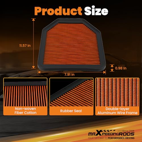 maXpeedingrods MX-2364 High Performance Engine Air Filter Washable Reusable - size: MX-2364
