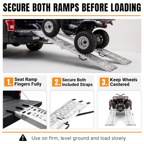 Loading Ramps for Pickup Trucks, 7.5 ft Aluminum ATV Ramps, 2 Pack - size: 2 Pack - 1500 lb
