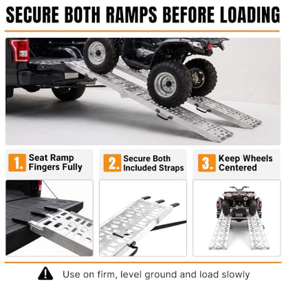 Loading Ramps for Pickup Trucks, 7.5 ft Aluminum ATV Ramps, 2 Pack - size: 2 Pack - 1500 lb