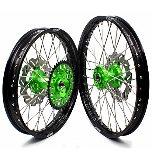 KKE 18'' 21'' Enduro Spoked Wheels For KAWASAKI KX125 / KX250 1993-2002 Discs Complete Rims Set