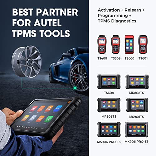 Autel TPMS Sensor, MX-Sensor 2 in 1 (315MHz + 433MHz) for 99% of Cars, Wireless Programming 100% Cloneable, Same as OE Sensors, 6-Year Battery Life (Press-in Metal Valve, 8PCS)