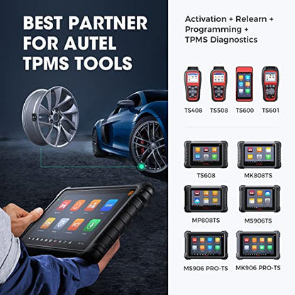 Autel TPMS Sensor, MX-Sensor 2 in 1 (315MHz + 433MHz) for 99% of Cars, Wireless Programming 100% Cloneable, Same as OE Sensors, 6-Year Battery Life (Press-in Metal Valve, 8PCS)