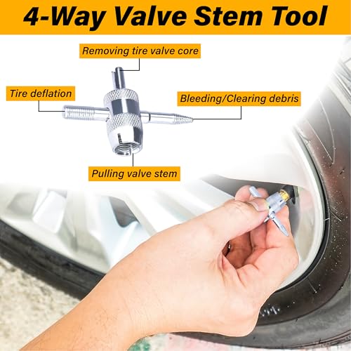 Valve Stem Removal Tool, Schrader Valve Removal Tool, Tires Repair Tool Kit - color: 35 PCS