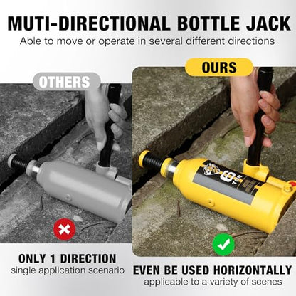YELLOW JACKET 6 Ton Muti-Directional Welded Bottle Jack(12,000lb) for Car, Pickup, Truck, RV, Auto Repair - size: 6 ton muti-directional