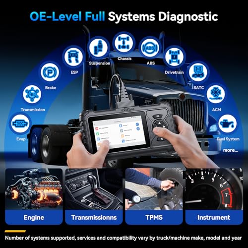 HD S700 Full System Heavy Duty Truck Scanner 8 Services, D-P-F Regen, Injector Coding, Diesel Diagnostic Scan Tool for Cummins, Freightliner, Paccar, International, Mack, Hino, Isuzu and etc