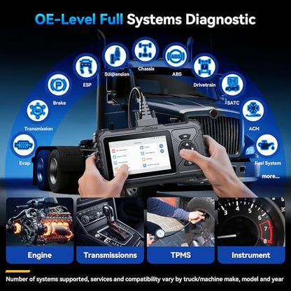 HD S700 Full System Heavy Duty Truck Scanner 8 Services, D-P-F Regen, Injector Coding, Diesel Diagnostic Scan Tool for Cummins, Freightliner, Paccar, International, Mack, Hino, Isuzu and etc