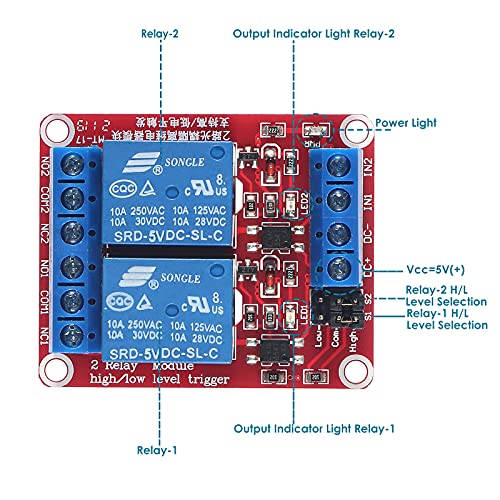 4pcs DC 5V Relay Module 2 Channel Relay Board with Optocoupler Support High or Low Level Trigger - size: 2 Channel - 5V