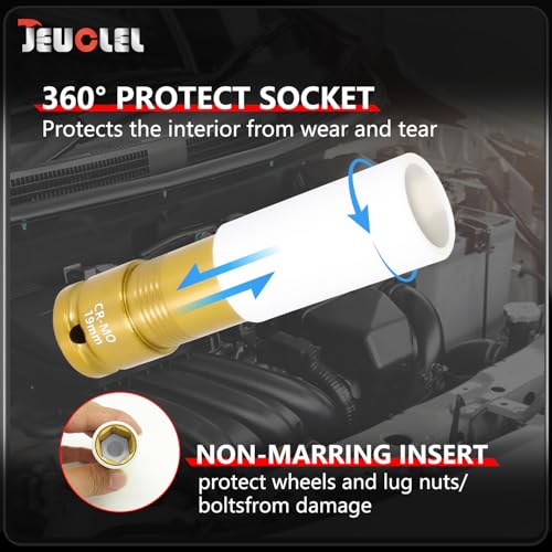 19mm 1/2"Drive Wheel Protector Impact Socket, Lug Nut Impact Socket - size: 19MM