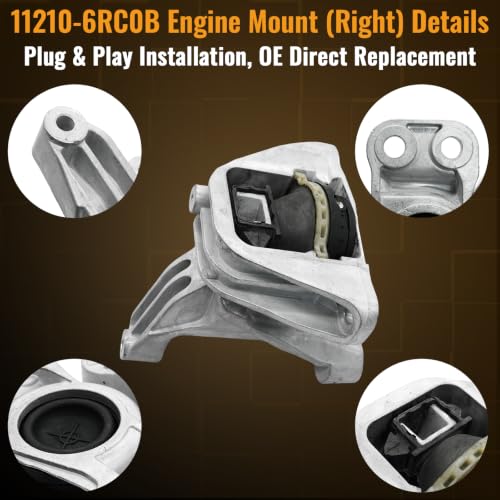 112206RC1C Engine Motor & Transmission Mount Kit Fit Nissan Rogue 1.5 2023 2021 2022 2024 (FWD ONLY), Motor Mount Trans Mount Kit w/Torque Strut Mount Replaces 112206RC1A 113606RC0B