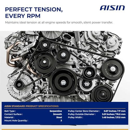 AISIN AFTERMARKET BTH-00006 Belt Tensioner w/Pulley Assembly