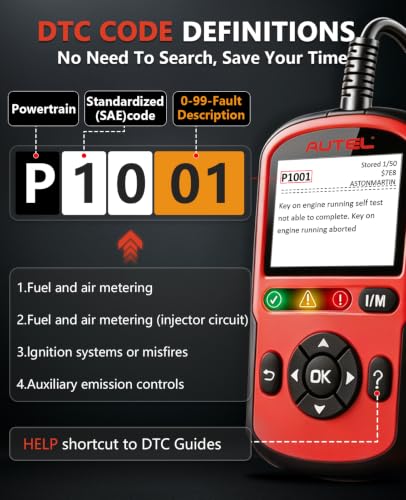 Autel OBD2 Scanner AutoLink AL549, Car Check Engine Code Reader with ABS, Car Battery Tester & Alternator Tester, Plug and Play, Upgrade Ver. of AL519 AL319 AL329 ML519 OBDII CAN Diagnostic Scan Tool - color: red