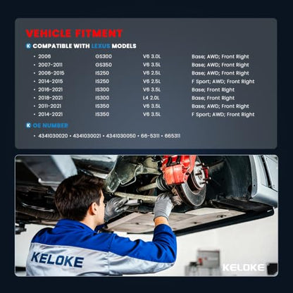 KELOKE CV Axle Shaft Assembly Compatible with Lexus - size: Front Right Passenger Side