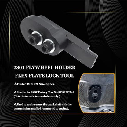 2801 Flywheel Holder Flex Plate Lock Tool & 7676 Oil Seal Repair Kit - size: 6pc with case