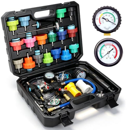DISEN 33Pcs Coolant Pressure Tester Kit with 23 Adapters(Black) - color: Black