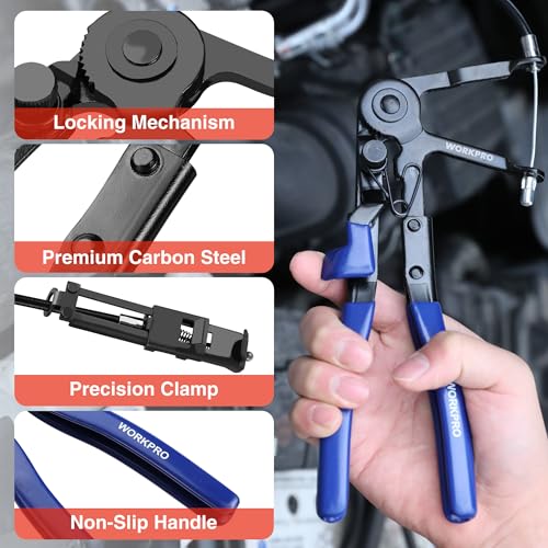 WORKPRO 2PCS Hose Clamp Pliers Set, 27" Long Reach Wire Spring Pliers - color: Blue, size: 2-Piece