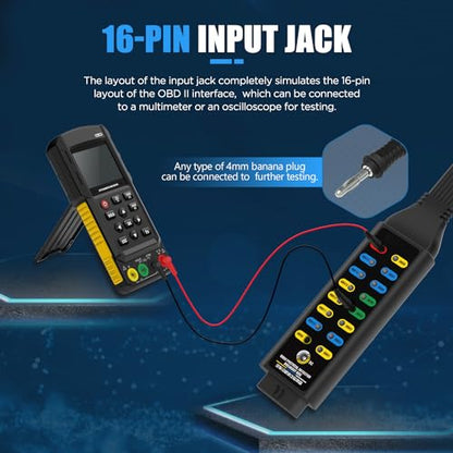 OBD2 Breakout Box OBDII Protocol Detector for Professional Automotive Diagnostics with 16-Pin CAN Breakout Box, 4mm Banana Jack Multi-Function Jumper - style: OBD2 Breakout Box(Basic Version)
