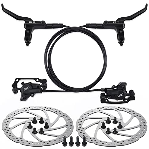 TOBWOLF MTB Hydraulic Disc Brake Kit, Dual Piston Calipers 160mm Rotors - color: Black Hydraulic Disc Brake Set - Dual Piston