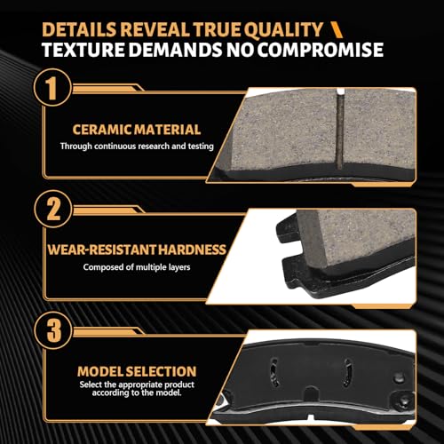D698 Rear Ceramic Brake Pads Kit Fit For Buick Century 1997-2005, For LaCrosse 2008-2009, For Regal 1997-2004, For Rendezvous 2002-2007, For Chevrolet Impala 2000-2010 - size: HZ698