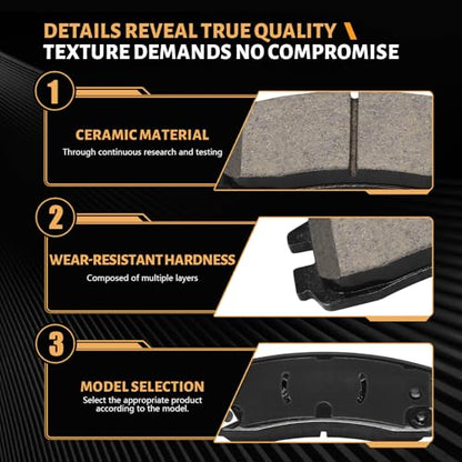 D698 Rear Ceramic Brake Pads Kit Fit For Buick Century 1997-2005, For LaCrosse 2008-2009, For Regal 1997-2004, For Rendezvous 2002-2007, For Chevrolet Impala 2000-2010 - size: HZ698