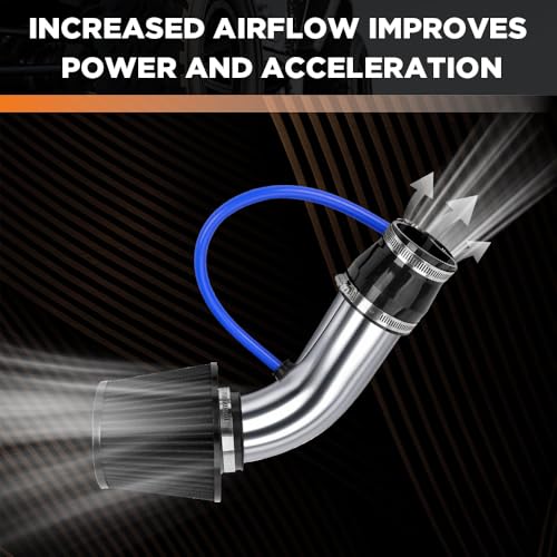 BARTOO 3 Inch Cold Air Intake Pipe Turbo Piping for Car Truck Silver - color: Z-Silver Pipe