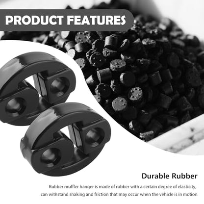 2PCS New Rubber Exhaust Hangers,Heavy Duty Rubber Muffler Hanger with 2 Holes 0.47 Inch,Universal Exhaust Hanger Rubbers Car Accessories for Vibration & Noise Reduction