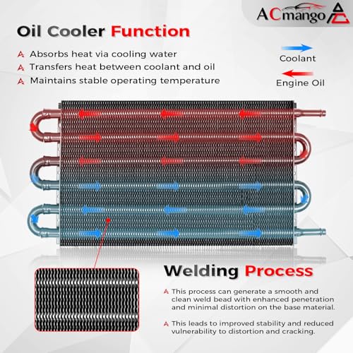 6 Pass Ultra-Cool Tube and Fin Transmission Cooler - color: Black, size: 6-pass