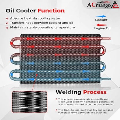 6 Pass Ultra-Cool Tube and Fin Transmission Cooler - color: Black, size: 6-pass