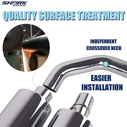 SHARKROAD Exhaust for Kawasaki Vulcan Tourers, Slip-On Pipes for Kawasaki Vulcan Vaquero 1700 and Kawasaki Vulcan Voyager 1700 Touring Models, 20CC