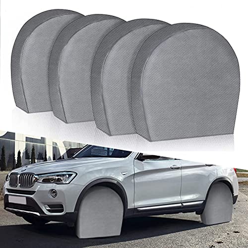 Tire Covers for RV Wheel Set of 4 Non-Woven Wheel Covers Waterproof UV Coating Tire Protectors Universal Fit for RV Trailer Camper Truck Jeep SUV Car Wheel, Fits Tire Diameters 27-29” - size: 27-29”