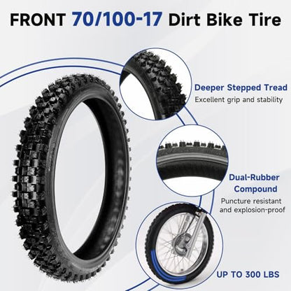 90/100-14 70/100-17 Dirt Bike Tire for Yozma in 10 Pro Ebike KX85