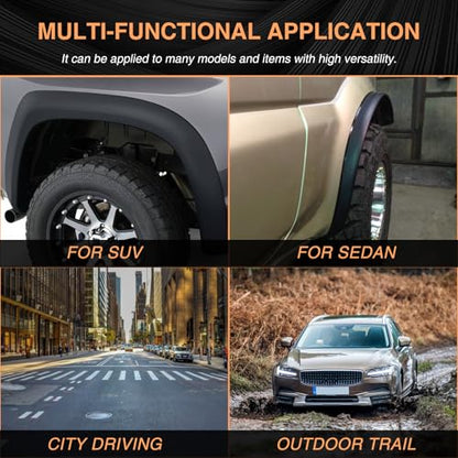 DREAMOTOR Fender Flares Flexible Rubber 2-Inch Fender Extension Wheel Arch PVC Trim Compatible with Jeep Wrangler TJ JK Gladiator Ford F-150 Dodge Ram 1500 Can am Maverick Off-Road SUV Truck Pickup - style: Style 1